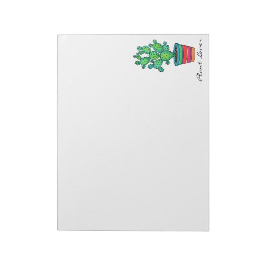 Prachtige Waterverf cactus in prachtige pot Notitieblok (Linkerzijde)