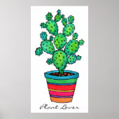 Prachtige Waterverf cactus in prachtige pot Poster (Voorkant)
