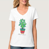 Prachtige Waterverf cactus in prachtige pot T-shirt (Voorkant)