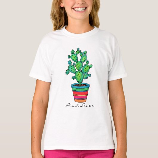 Prachtige Waterverf cactus in prachtige pot T-shirt (Voorkant)