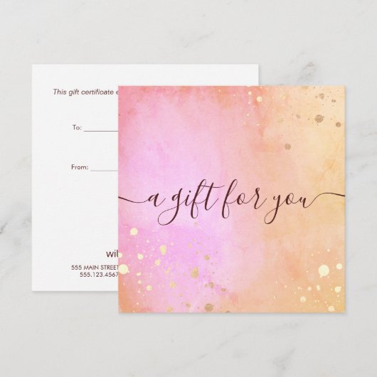Prachtige Waterverf Cadeaubon (Voorkant / Achterkant)