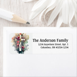 Prachtige Waterverf Christelijk randnummer voor e- Etiket