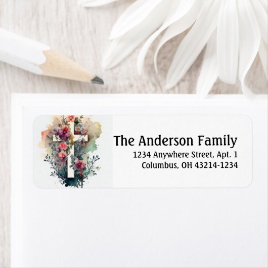 Prachtige Waterverf Christelijk randnummer voor e- Etiket (Insitu)