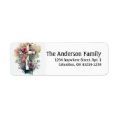 Prachtige Waterverf Christelijk randnummer voor e- Etiket (Voorkant)