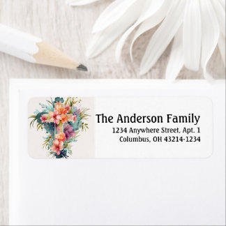 Prachtige Waterverf Christelijk randnummer voor e- Etiket