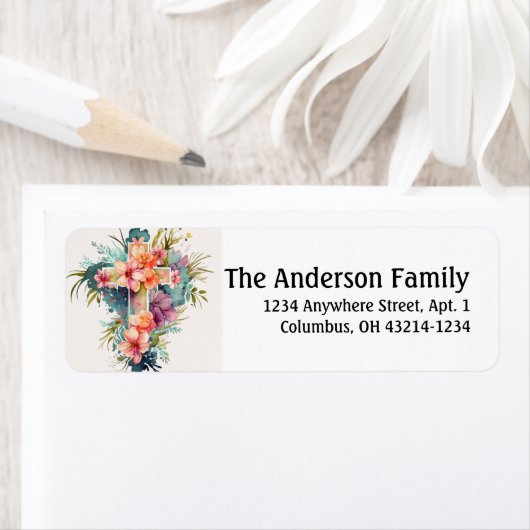 Prachtige Waterverf Christelijk randnummer voor e- Etiket (Insitu)