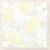 Prachtige waterverf-citroen glazen onderzetter (Achterkant)