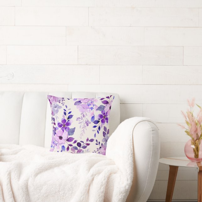 Prachtige Waterverf Floral Sierkussen (Bank)