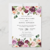 Prachtige Waterverf Flowers Summer of Fall Wedding Kaart (Voorkant)