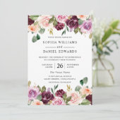 Prachtige Waterverf Flowers Summer of Fall Wedding Kaart (Staand voorkant)