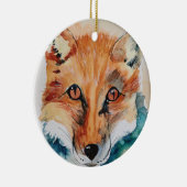 Prachtige Waterverf Fox-keramisch Ornament (Rechts)