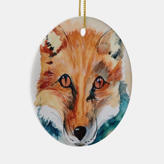 Prachtige Waterverf Fox-keramisch Ornament (Rechts)