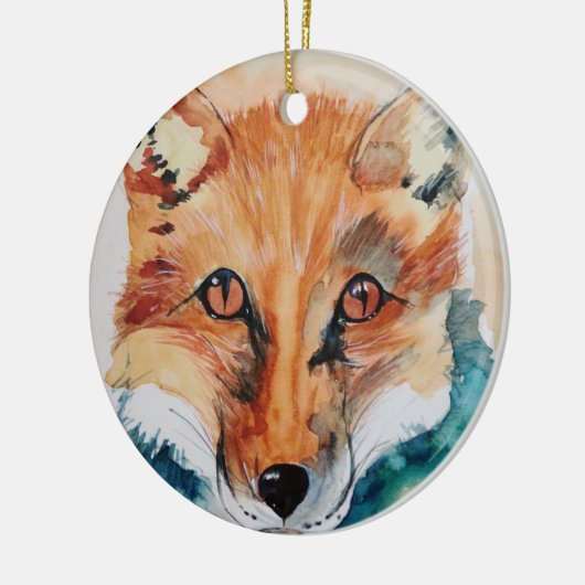 Prachtige Waterverf Fox-keramisch Ornament (Links)