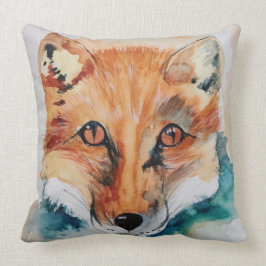 Prachtige Waterverf Fox Painting Sierkussen
