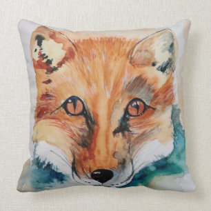Prachtige Waterverf Fox Painting Sierkussen