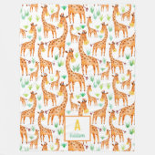 Prachtige Waterverf Giraffe Dier op maat Fleece Deken (Voorkant)