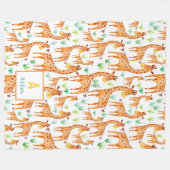 Prachtige Waterverf Giraffe Dier op maat Fleece Deken (Voorkant (Horizontaal))