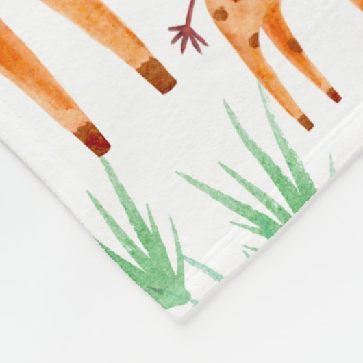 Prachtige Waterverf Giraffe Dier op maat Fleece Deken (Hoek)