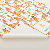 Prachtige Waterverf Giraffe Dier op maat Sherpa Deken (3/4)