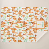 Prachtige Waterverf Giraffe Dier op maat Sherpa Deken (Voorkant (horizontaal))