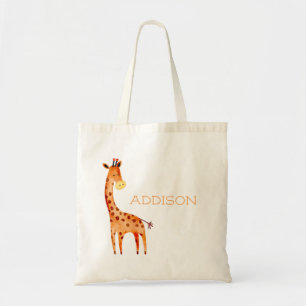 Prachtige Waterverf Giraffe Dier op maat Tote Bag