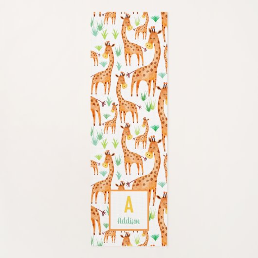 Prachtige Waterverf Giraffe Dier op maat Yogamat (Voorkant)