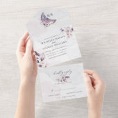 Prachtige waterverf herfst Bloemen All In One Uitnodiging (Afscheurbaar)