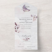 Prachtige waterverf herfst Bloemen All In One Uitnodiging (Binnen)