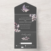 Prachtige waterverf herfst bloemenalles in één inv all in one uitnodiging (Binnen)