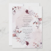 Prachtige waterverf herfst bloemenbruiloft uitnodi kaart (Voorkant)