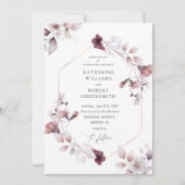 Prachtige waterverf herfst bloemenbruiloft uitnodi kaart (Voorkant)