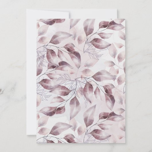 Prachtige waterverf herfst bloemenbruiloft uitnodi kaart (Achterkant)