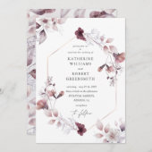 Prachtige waterverf herfst bloemenbruiloft uitnodi kaart (Voorkant / Achterkant)