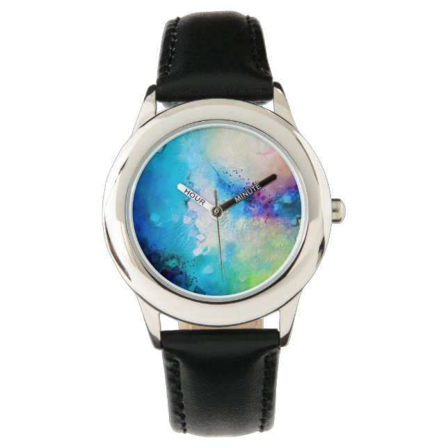 Prachtige waterverf horloge (Voorkant)