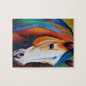 Prachtige Waterverf Horse Jigzaag Puzzle Legpuzzel (Horizontaal)