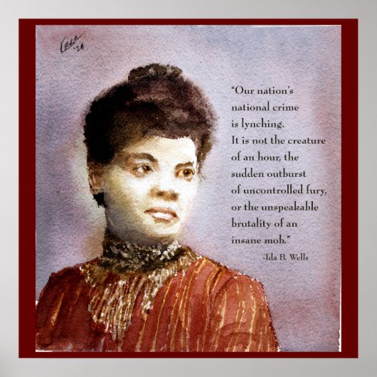 Prachtige Waterverf Ida B Wells & Quote Portret Poster (Voorkant)