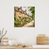 Prachtige Waterverf in de Cotswolds Travel Poster (Keuken)