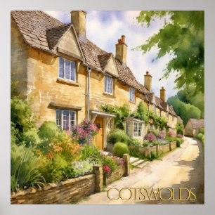 Prachtige Waterverf in de Cotswolds Travel Poster