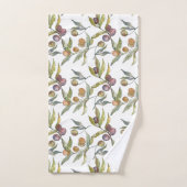 Prachtige Waterverf Italiaans olijfmotief wit Bad Handdoek (Handdoek)