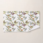 Prachtige Waterverf Italiaans olijfmotief wit Bad Handdoek (Handdoek)