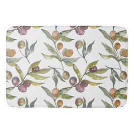 Prachtige Waterverf Italiaans olijfmotief wit Badmat