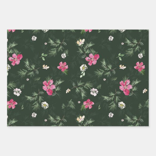 Prachtige Waterverf kerstventilator Inpakpapier Vel (Voorkant)