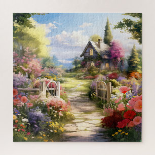 Prachtige Waterverf land tuin Legpuzzel