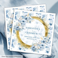 Prachtige Waterverf Lichtblauw Goud Accent Wedding