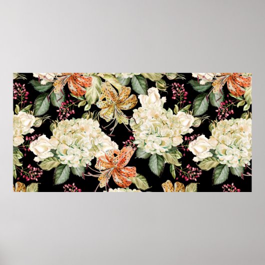 Prachtige waterverf met hydra-bloemen poster (Voorkant)