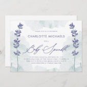 Prachtige Waterverf met  Script Baby Sprinkle Kaart (Voorkant / Achterkant)