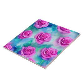 Prachtige Waterverf Modern Roze Collectie Tegeltje