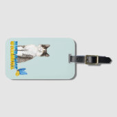 Prachtige Waterverf Oekraïne Kat en vlinder Bagagelabel (Voorkant (horizontaal))