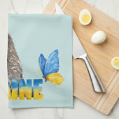 Prachtige Waterverf Oekraïne Kat en vlinder Theedoek (Quarter Fold)