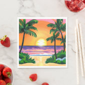 Prachtige Waterverf palmbomen zonsondergang Servet (Insitu)